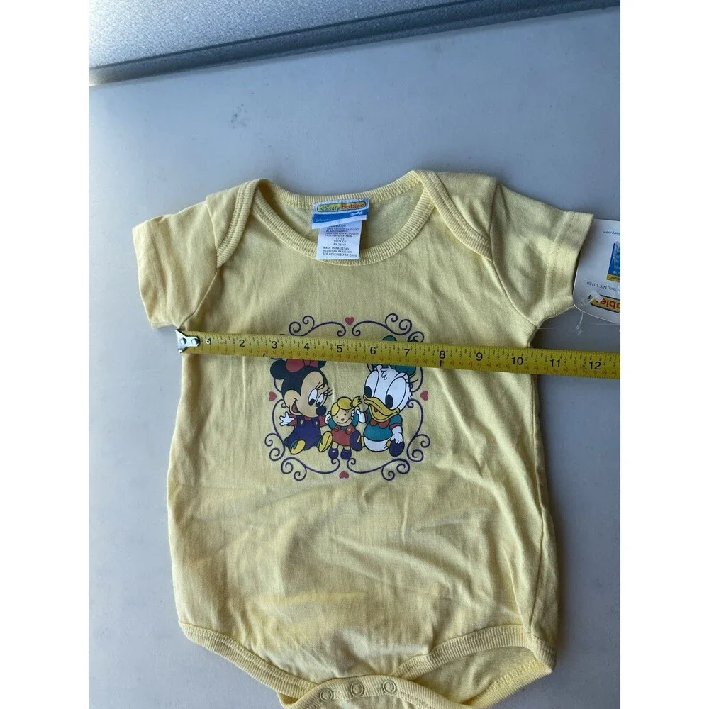 VTG Disney Babies Bodysuit 6-9M NWT Minnie Mouse Daisy Duck Yellow Booties Set